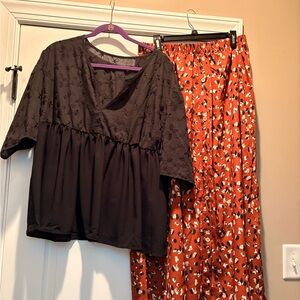 SHEIN Black Curve Black Top and SHEIN maxi skirt